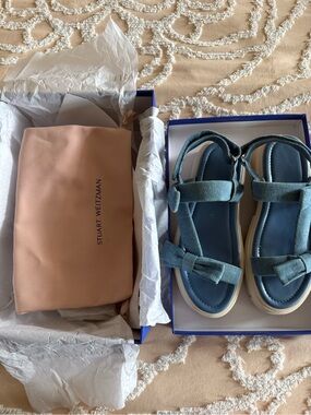 Stuart Weitzman Blue Denim Sandals